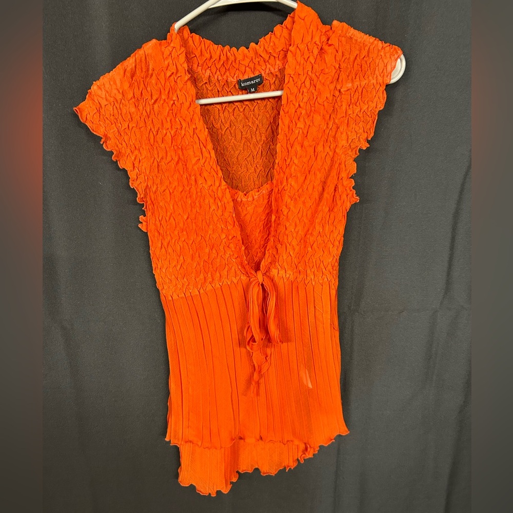 Komarov Orange Smocked Women's Top